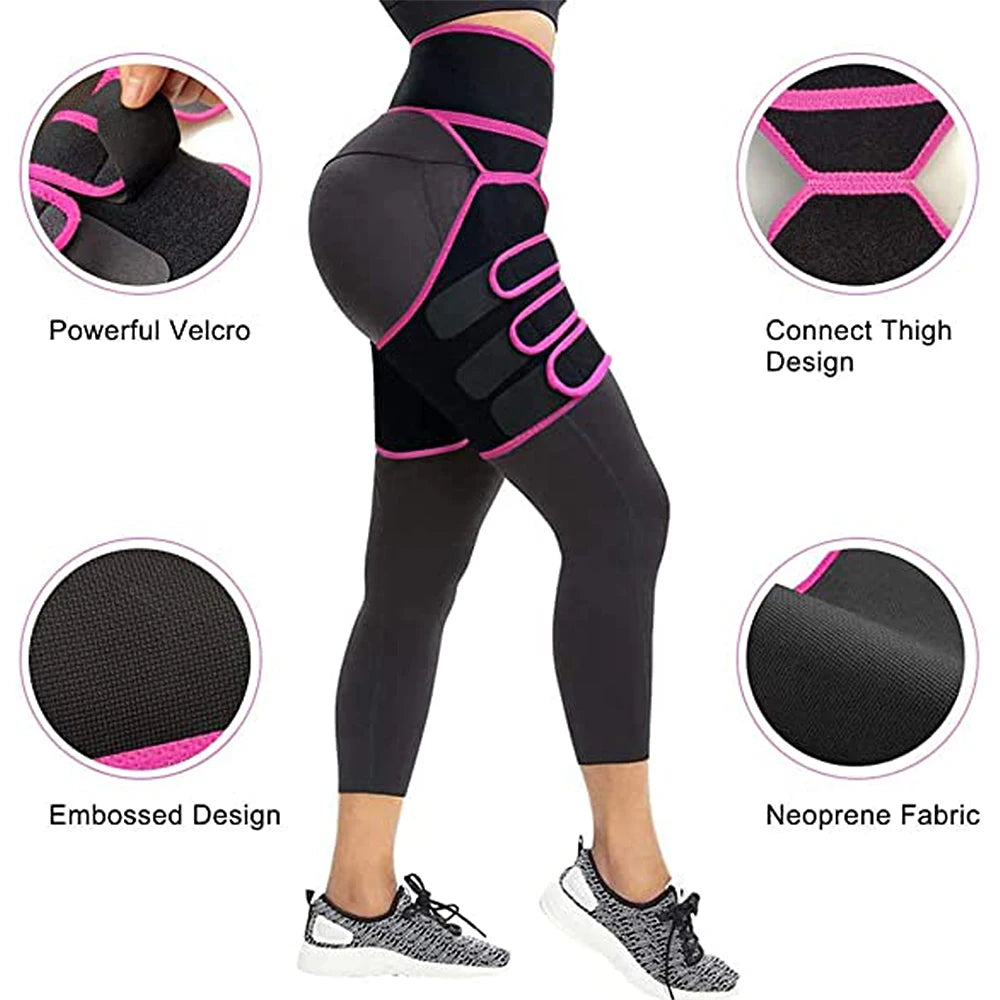 Ceinture amincissante 3 en 1 pour femme, gaine amincissante pour la taille et les cuisses, idéale pour l'entraînement, modelage du corps, perte de poids, rehaussement des fesses