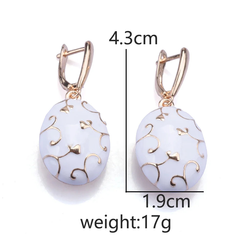 2025 New Fashion Black White Enamel Drip Oil Metal Alloy Hanging Earrings Women Indian Statement Vintage Earring Jewelry