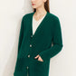AMII Minimalism Sweater Cardigan Women Winter 2022 Fashion V-neck Art Button Design Loose Long Knitted Clothing Tops 12241079