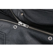 2024 New Men's Leather Vest Zipper Button Casual Motorcycle Vest Men's Punk Rock Sleeveless Leather Tops PU
