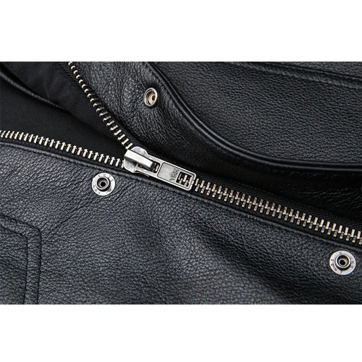 2024 New Men's Leather Vest Zipper Button Casual Motorcycle Vest Men's Punk Rock Sleeveless Leather Tops PU