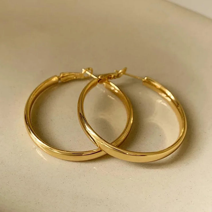 XIYANIKE French Unique Metal Circle Hoop Earrings For Women Lady Elegant Fashion New Trendy Jewelry Girl Gift Party aretes