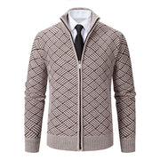 Mens Thickened Cardigan Full Zipper Fleeced Sweaters Knit Jackets Hooded Sweater Coat Autumn Winter Padded Clothes