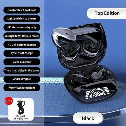 Écouteurs invisibles pour le sommeil, mini casques d'écoute sans fil TWS à réduction de bruit, écouteurs stéréo Bluetooth 5.3 pour le sport