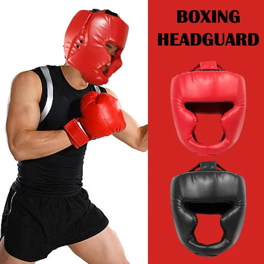 Full-covered Boxing Helmet Kids Adults Muay Thai Training Equipment Gym Head Taekwondo Protector Head Equipment Helmets Headgear