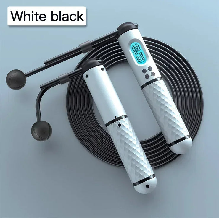 2 In 1 Multifun Skipping Rope With Digital Counter Speed Professional Ball Bearings And Non-slip Handles Jumps And Calorie Count