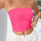 Solid Color Tube Top Casual Strapless Top For Spring & Summer Women's Clothing