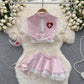 Spring Summer Sexy Lace Mesh Classical Metal Buckle With Hairball Jumpsuit Single-Breasted Eastern Style Stand Collar Bodysuit