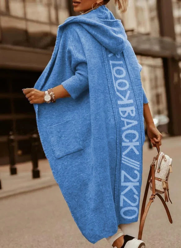 Cardigans Knit Sweater Women Spring Autumn Winter Letter Maxi Loose Soft Coat Jacquard Y2k E-girl Long Knitted Jacket Cardigan