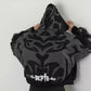 American fashion brand dark style pattern oversized hoodie men's Y2K street hip-hop Harajuku loose zipper sweatshirt women's