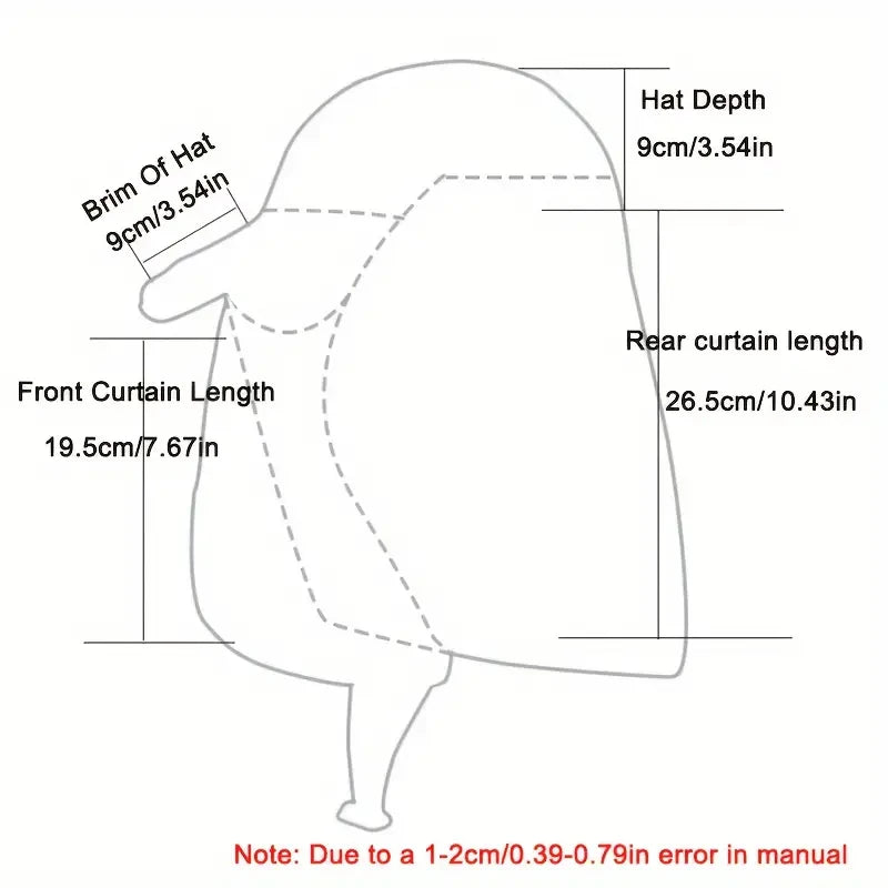 Sombrero transpirable de secado rápido con solapa de cuello desmontable y protección UV para pesca y actividades al aire libre - Unisex