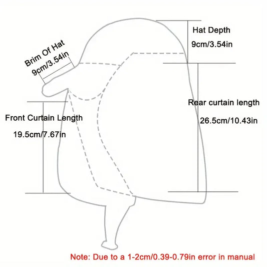 Sombrero transpirable de secado rápido con solapa de cuello desmontable y protección UV para pesca y actividades al aire libre - Unisex