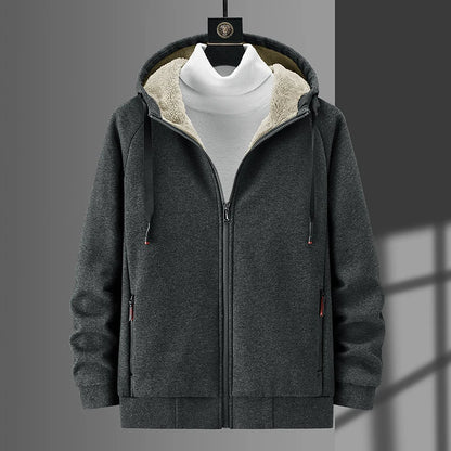 Sudaderas con capucha para hombre, sudaderas de invierno de lana gruesa, chaquetas con capucha de talla grande, abrigos de lana para hombre, cárdigan de lana de cordero para hombre, sudaderas con capucha