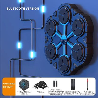 Máquina de boxeo inteligente con música Bluetooth, equipo de entrenamiento de boxeo, simulador de boxeo inteligente para niños, práctica en casa