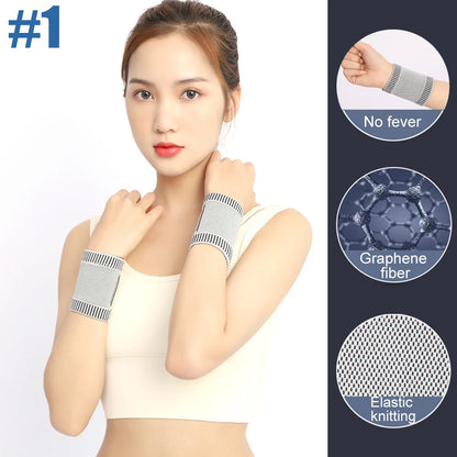 1Pair Graphene Wrist Brace for Carpal Tunnel,Wrist Support Right Left Hand for Wrist Compression Wrap for Tendonitis,Arthritis
