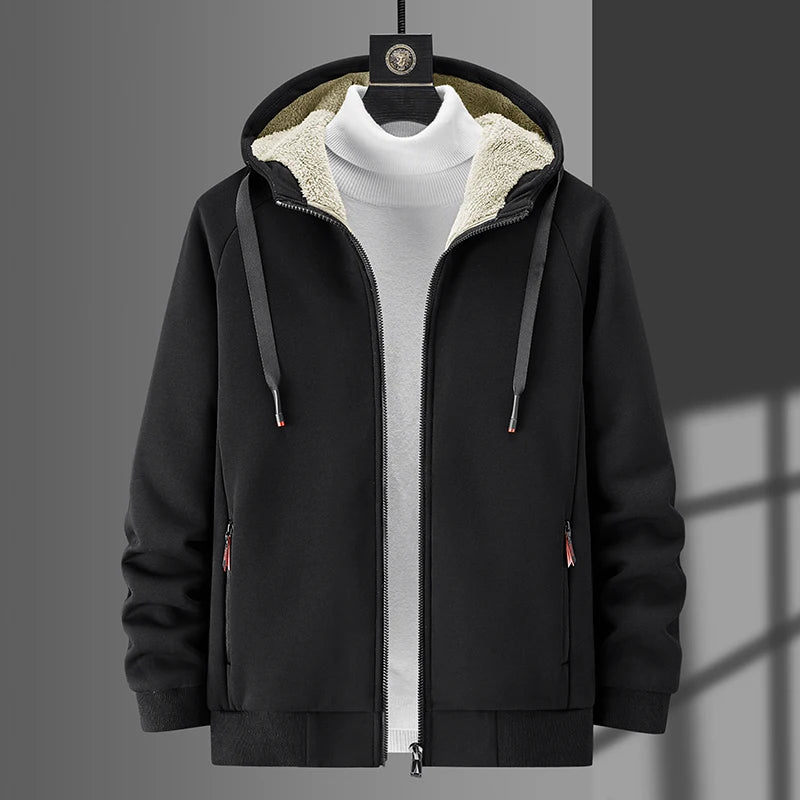 Sudaderas con capucha para hombre, sudaderas de invierno de lana gruesa, chaquetas con capucha de talla grande, abrigos de lana para hombre, cárdigan de lana de cordero para hombre, sudaderas con capucha