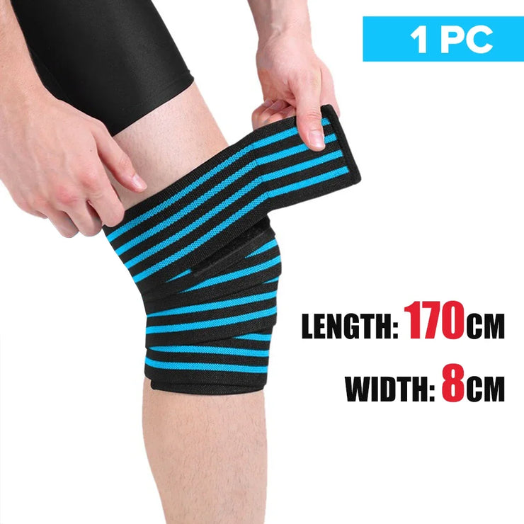 1PC 170cm Bandage Kneepad Compression Braces Sports Knee Wraps Straps for Gym Fitness Squats Training Workout Weightlifting
