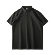 DUKEEN 320G Heavyweight Short-Sleeve Polo Shirts for Men Summer 100% Cotton Oversize Solid Color T-Shirts Basic Men's Golf Wear