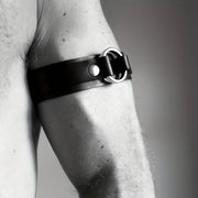 2 Pcs Punk Hip Hop Sexy PU Leather Fashion Men's Armband, Adjustable Elastic Armband Body Cage Arm Rings Erotic Rave Cosplay