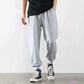 Pantalones casuales holgados de estilo coreano para hombre, de color gris, a la moda, para primavera y otoño, para guardarropa de verano.