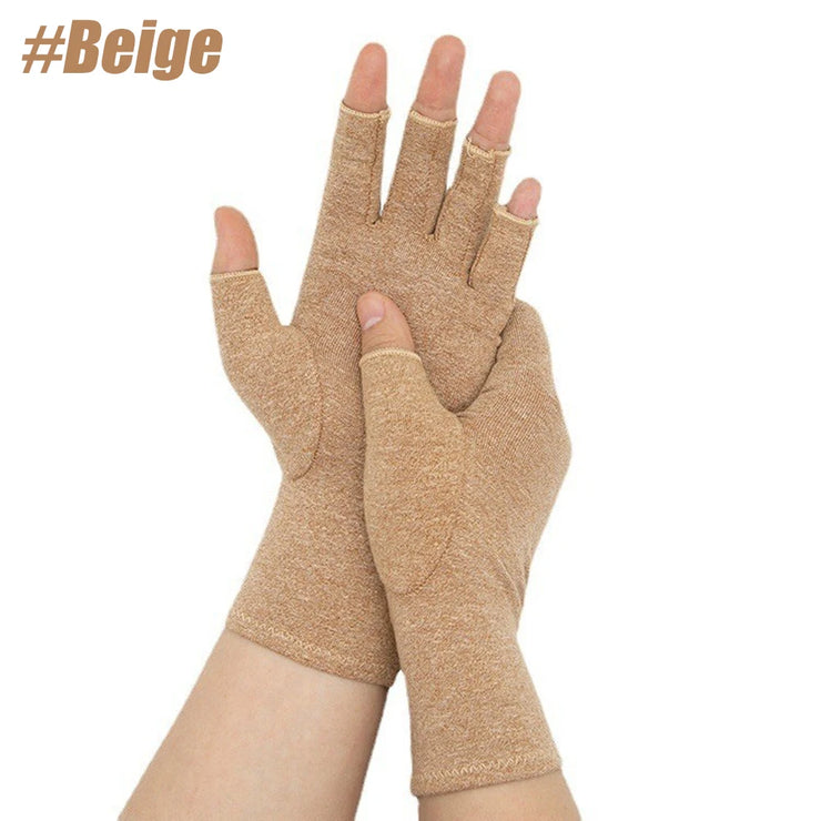 1Pair Arthritis Compression Gloves for Women Men,  Fingerless Hand Thumb Therapy Wristband Gloves for Typing and Daily Work