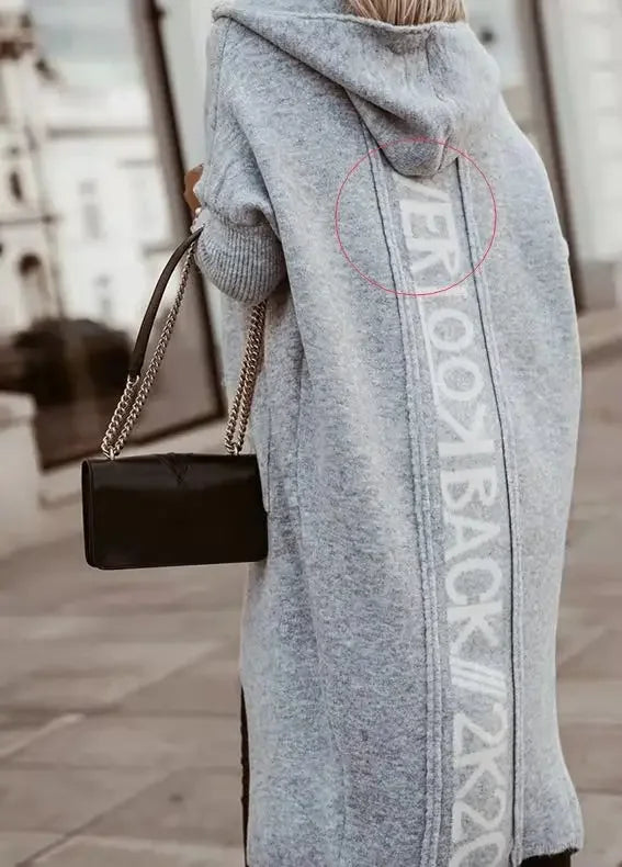 Cardigans Knit Sweater Women Spring Autumn Winter Letter Maxi Loose Soft Coat Jacquard Y2k E-girl Long Knitted Jacket Cardigan