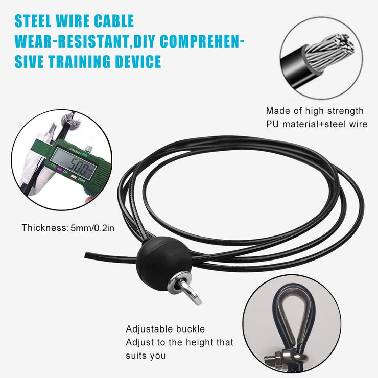 Fitness Pulley Cable Machine System DIY Gym Attachment Adjustable 2.5m Cable Workout Arm Biceps Triceps Hand Training Equipment