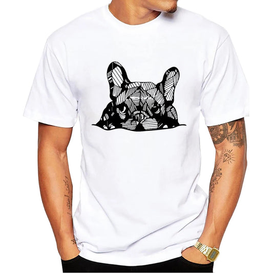 TEEHUB Adorable French Bulldog Printed Men T-Shirt Harajuku Art Frenchie T Shirts Short Sleeve Tshirts Cool Casual Tee