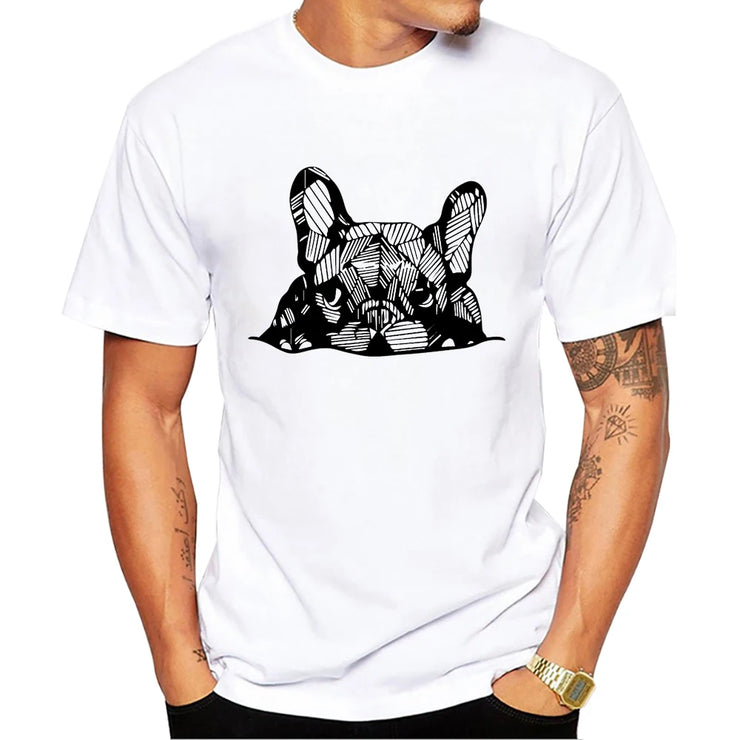 TEEHUB Adorable French Bulldog Printed Men T-Shirt Harajuku Art Frenchie T Shirts Short Sleeve Tshirts Cool Casual Tee