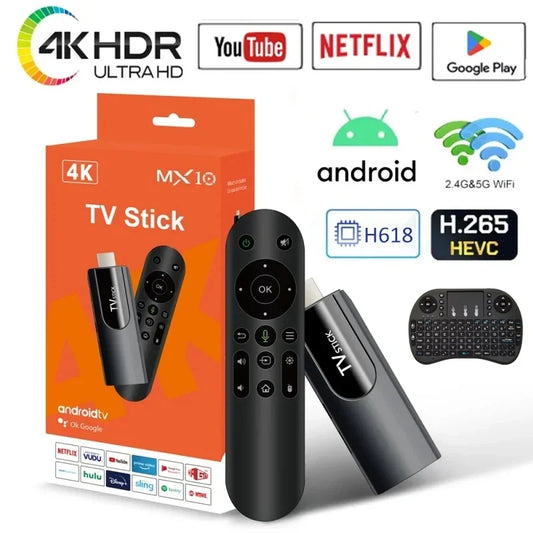 MX10 F3/MX10 mini TV stick android13 h618 ATV 4K HD TV box 2.4/5G WiFi récepteur TV intelligent pour Google YouTube Netflix lecteur multimédia