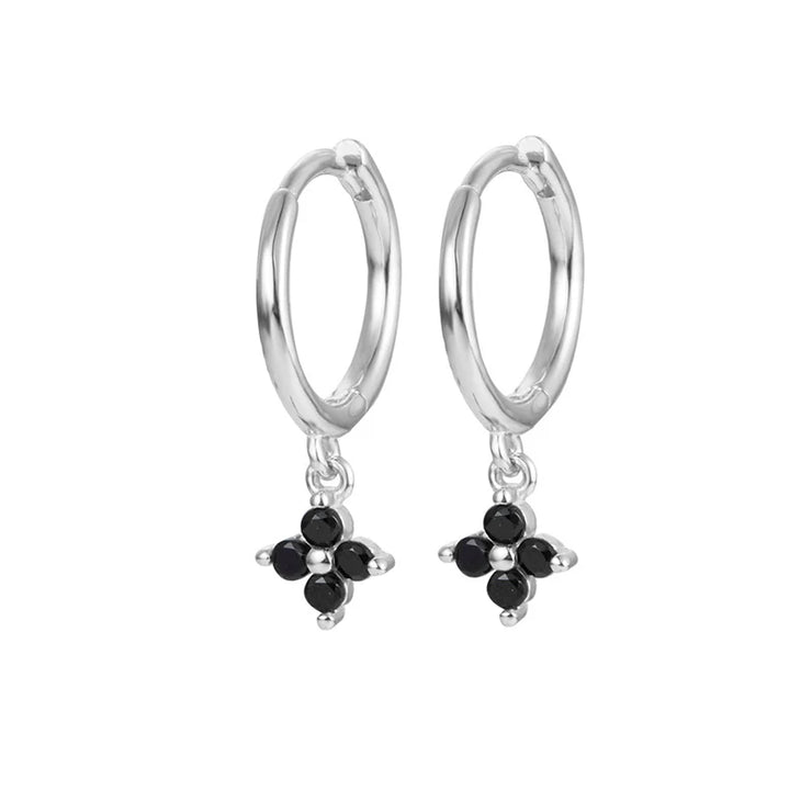 2023 New Fashion Stainless Steel Flower Small Hoop Earrings Women Korean Crystal Zirconia Cartilage Earrings Piercing Jewelry