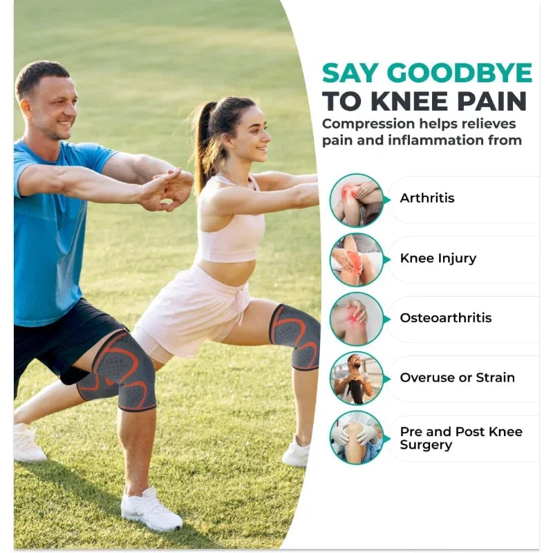 Knee Brace Knee Compression Sleeve for Knee Pain Running Weightlifting Knee Sleeves Support Breathable for Arthritis Sports Gym