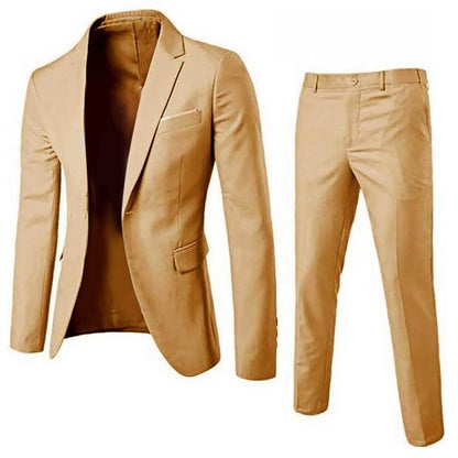 Men Spring 2 Pieces Classic Blazers Suit Sets Men Business Blazer +Pants Suits Sets Autumn Men Wedding Party Set