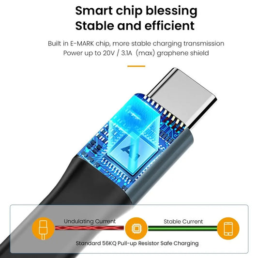 2024 Ultra Short Type-C Data Cable 3.1A Max Smart Phone Keychain USB Cable Micro USB Universal Fast Charging Cord