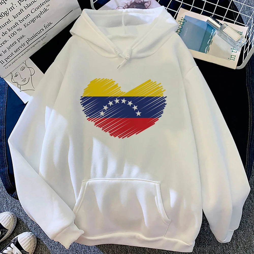 Sudadera con capucha venezolana para mujer, estilo gótico con gráficos de anime Y2K, ropa japonesa para mujer