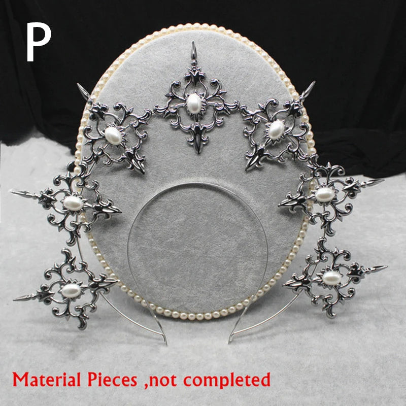 Diadema gótica Lolita con halo, diadema barroca de reina y princesa, diadema de diosa del sol y diablo, accesorios para el cabello punk de Halloween