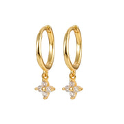 2023 New Fashion Stainless Steel Flower Small Hoop Earrings Women Korean Crystal Zirconia Cartilage Earrings Piercing Jewelry