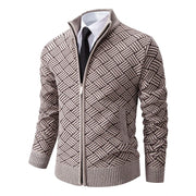 Mens Thickened Cardigan Full Zipper Fleeced Sweaters Knit Jackets Hooded Sweater Coat Autumn Winter Padded Clothes