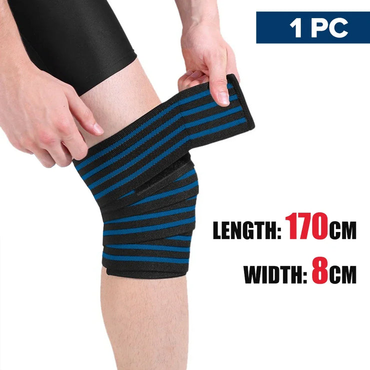 1PC 170cm Bandage Kneepad Compression Braces Sports Knee Wraps Straps for Gym Fitness Squats Training Workout Weightlifting