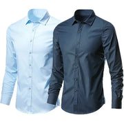 Men's White Shirt Long-sleeved Non-iron Business Professional Work Collared Clothing Casual Suit Button Tops Plus Size S-5XL