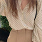 BL3061 New 2023 Fashionable Elegant Office Lady Buttons Oversize Dot Korean Style Wild Spring Summer Women's Blouses Shirts Tops