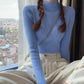 Elegant Slim Ribbed Knitted Dress Women Casual Long Sleeve Elastic Sweater Vestidos Autumn Winter Fashion Clothes Female Jumper