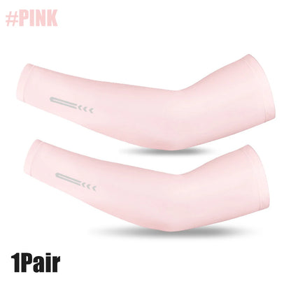 1 par de mangas de brazo transpirables con protección UV para correr, enfriar, UPF 50, para fitness, baloncesto, coderas, deportes, ciclismo y exteriores.