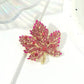 Broche de luxe en forme de feuille d'érable et de zircon pour femme, bijou de charme avec strass brillants, idéal pour un banquet, un mariage ou une fête