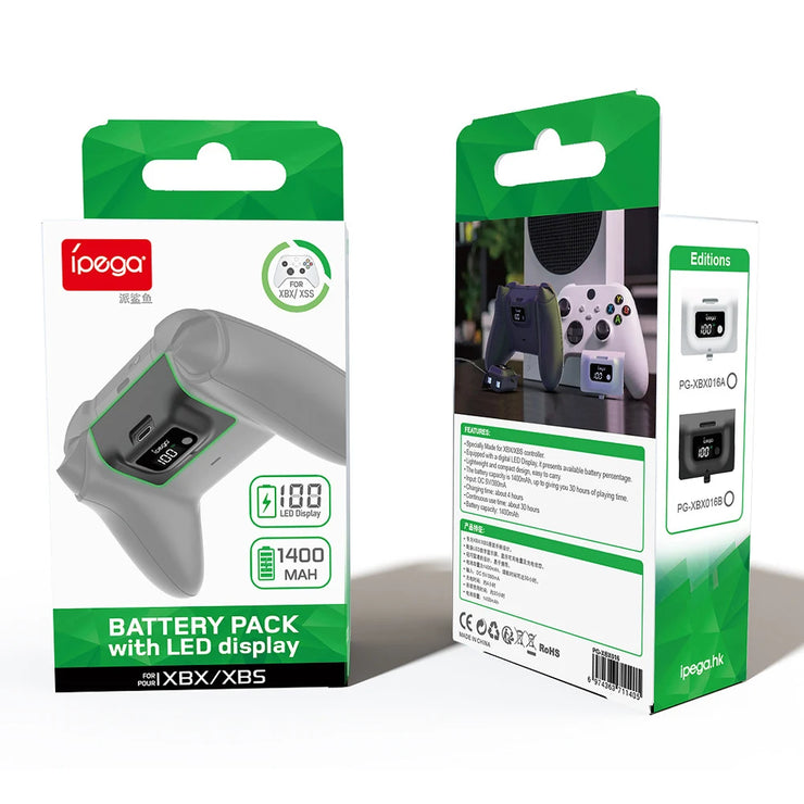 Wireless Gampad Rechargeable Battery with Digital Display 1400mAh Rechargeable Controller Battery for Xbox Series X/S Controller