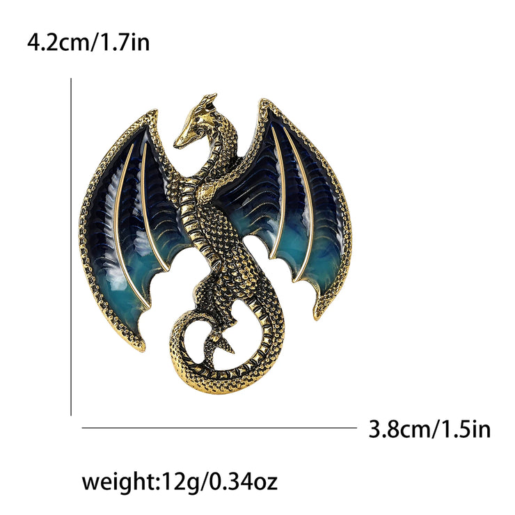 New Enamel Giant Winged Dragon Brooch for Women Unisex Rhinestone Dragon Brooches Event Party Backpack Decoration Clothes Access