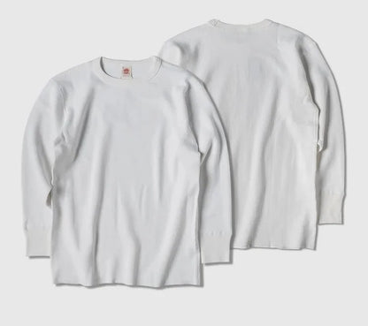 Non Stock Waffle Thermal Shirt 400g Heavy Weight Crew Neck Men's Long Sleeve Tee
