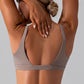 Sujetador deportivo de nailon y elastano de tejido agradable para la piel, de secado rápido, para fitness, gimnasio, yoga, correr, soporte de alto impacto, chaleco antichoque