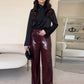 Street Sequin Pants Women Loose High Waist Wide Legs Shiny Trousers Female 2025 Spring Fashion Straight Chic Streetwears Lady