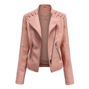 Cross-border European Style New Women's Genuine Leather Cropped Jacket Slimming Effective For Casual Fashion Motorcycle Clothing